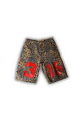 3:16 Denim Cheetah Print Shorts